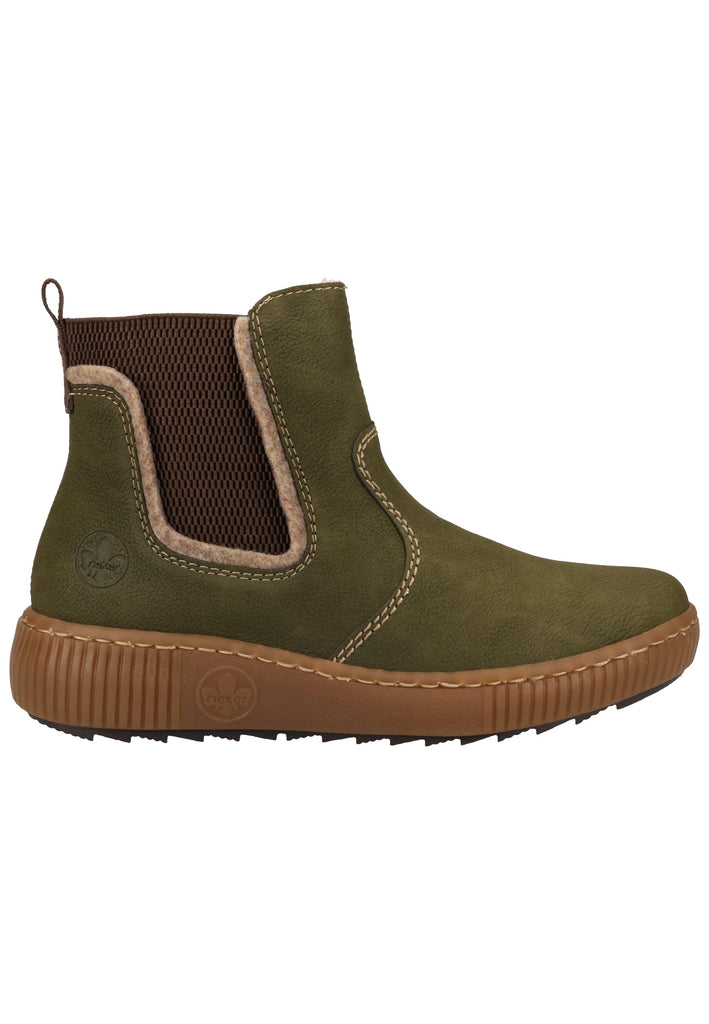 Rieker Stiefelette Lederimitat Braun Warmfutter - surf4shoes