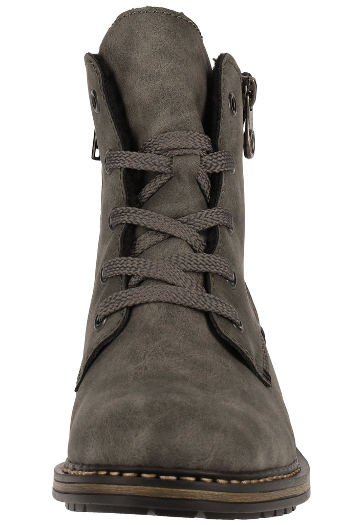Rieker Stiefelette Lederimitat Grau/Schwarz Warmfutter - surf4shoes