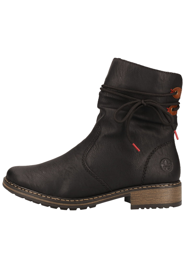 Rieker Stiefelette Lederimitat Schwarz Warmfutter - surf4shoes