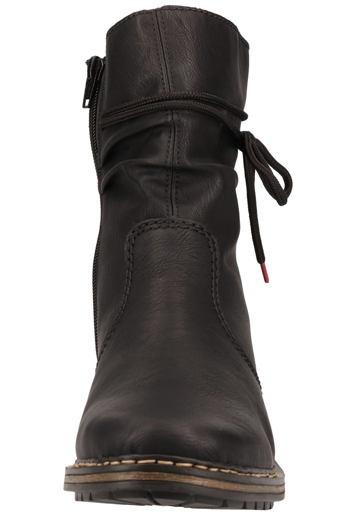 Rieker Stiefelette Lederimitat Schwarz Warmfutter - surf4shoes