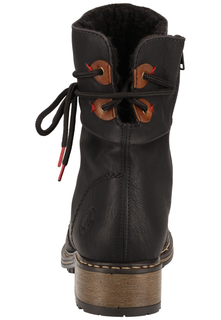 Rieker Stiefelette Lederimitat Schwarz Warmfutter - surf4shoes