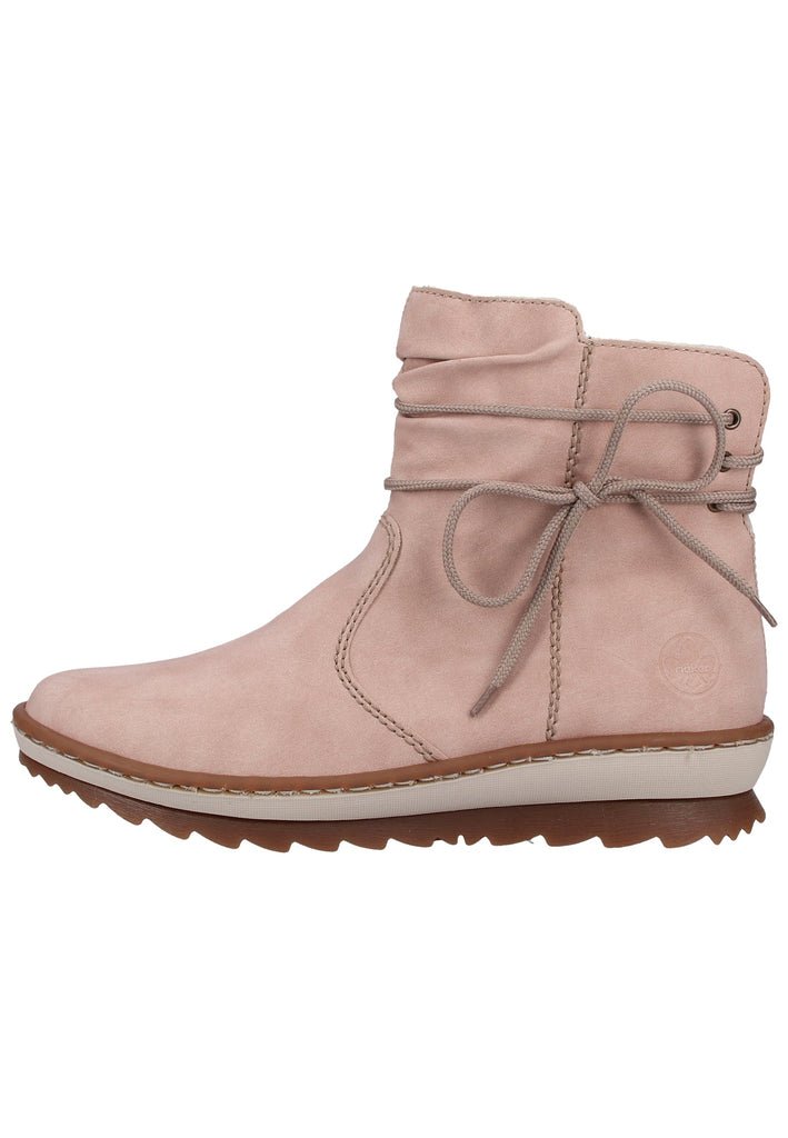 Rieker Stiefelette Lederimitat Rosa Warmfutter - surf4shoes