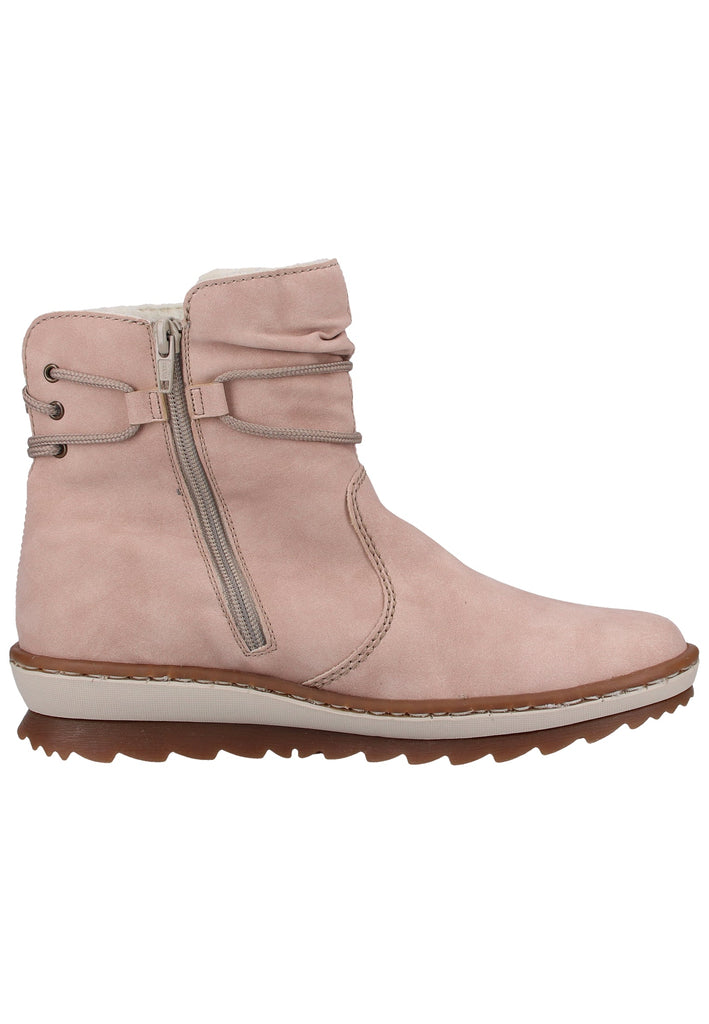 Rieker Stiefelette Lederimitat Rosa Warmfutter - surf4shoes