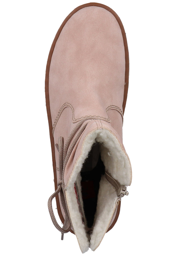 Rieker Stiefelette Lederimitat Rosa Warmfutter - surf4shoes