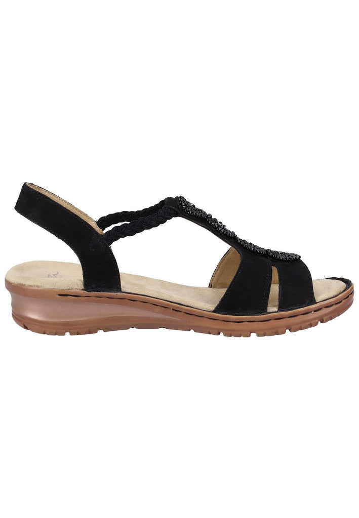 ara Sandalen Nubukleder Schwarz - surf4shoes