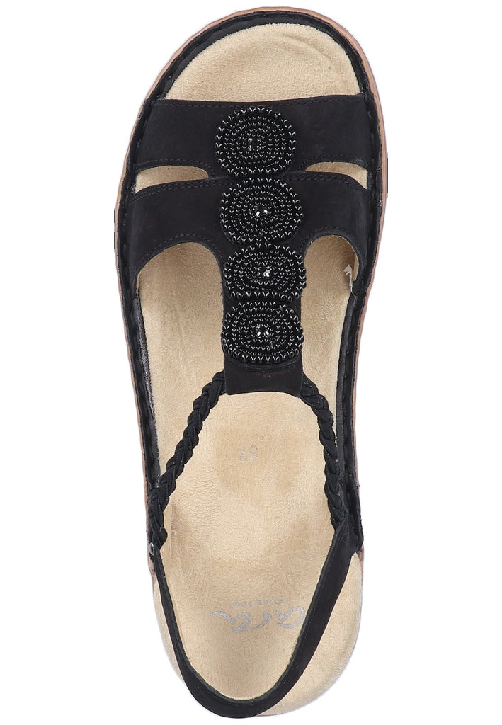 ara Sandalen Nubukleder Schwarz - surf4shoes