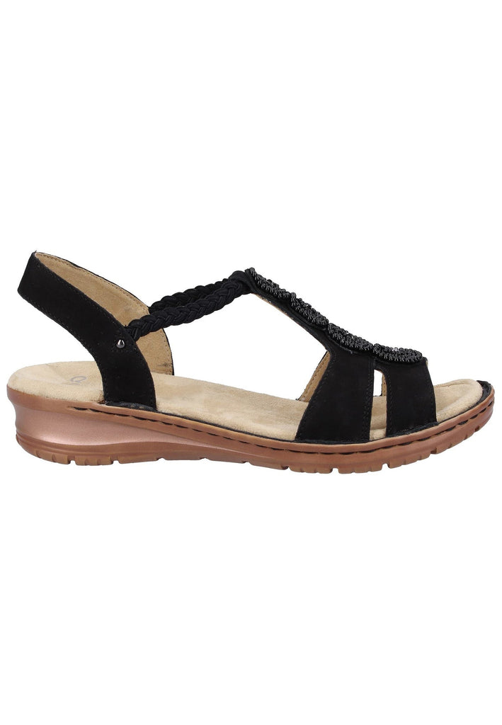 ara Sandalen Nubukleder Schwarz - surf4shoes