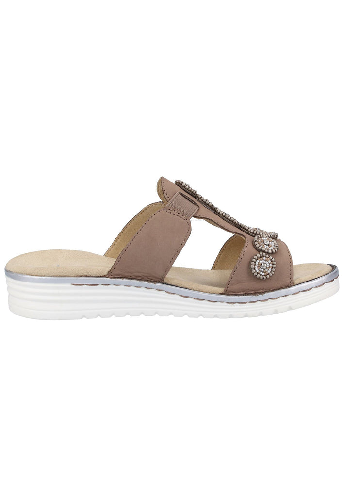ara Pantoletten Nubukleder Taupe - surf4shoes