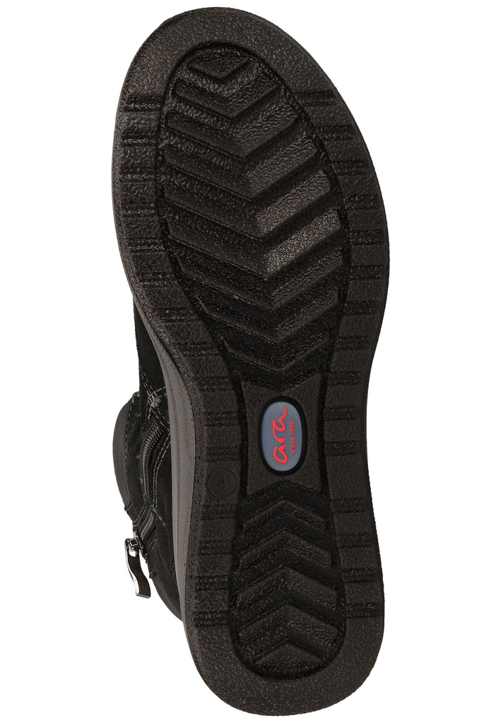 ara Stiefelette Veloursleder/Textil Schwarz Warmfutter - surf4shoes