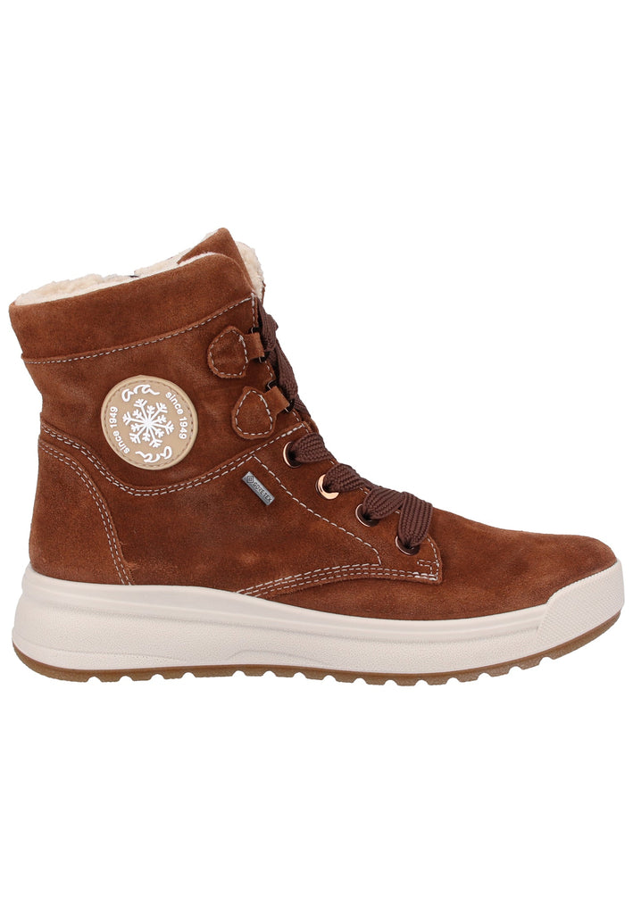 ara Stiefelette Veloursleder/Textil Braun Warmfutter - surf4shoes