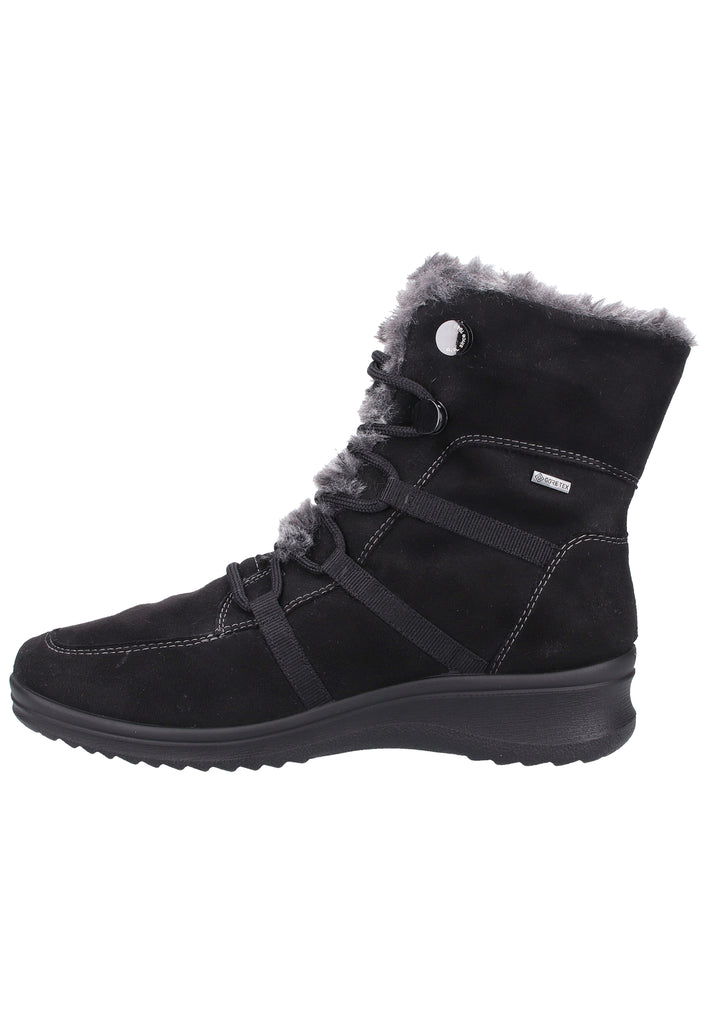 ara Stiefelette Lederimitat/Textil Schwarz/Grau Warmfutter - surf4shoes