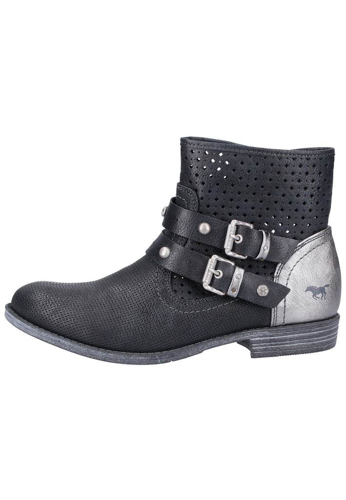 Mustang Stiefelette Lederimitat/Textil Schwarz - surf4shoes