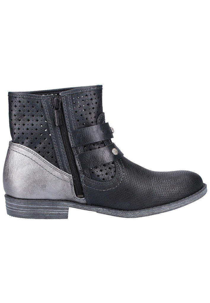 Mustang Stiefelette Lederimitat/Textil Schwarz - surf4shoes