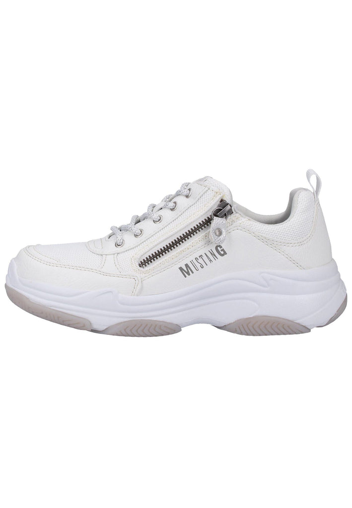 Mustang Sneaker Lederimitat/Textil Weiß - surf4shoes