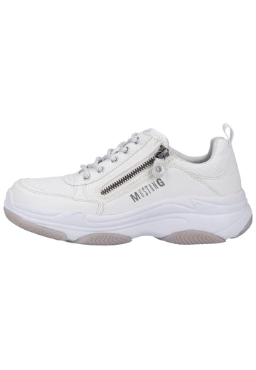 Mustang Sneaker Lederimitat/Textil Weiß - surf4shoes