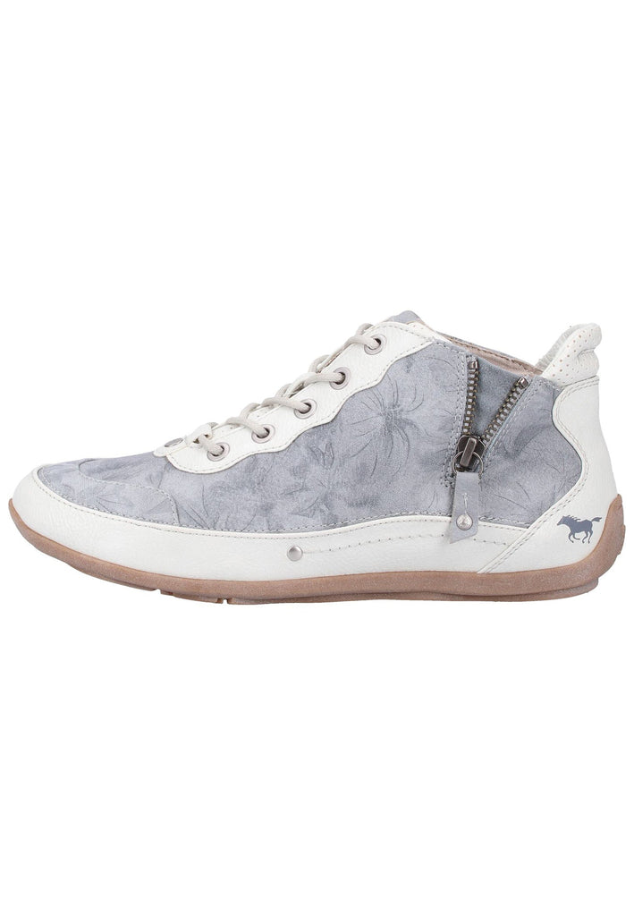 Mustang Sneaker Lederimitat/Textil Weiß/Blau - surf4shoes