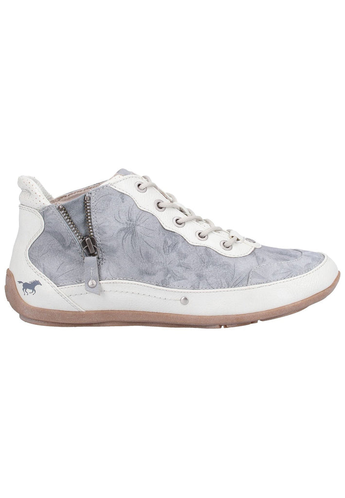 Mustang Sneaker Lederimitat/Textil Weiß/Blau - surf4shoes