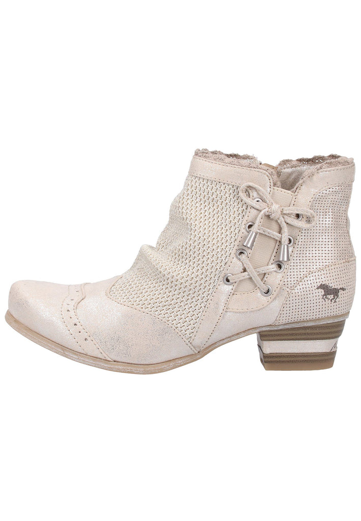 Mustang Stiefelette Lederimitat/Textil Champagner - surf4shoes