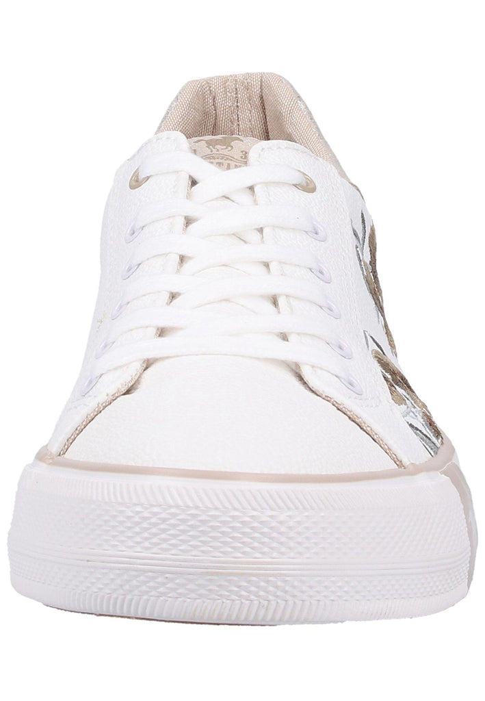 Mustang Sneaker Lederimitat Weiß/Beige - surf4shoes
