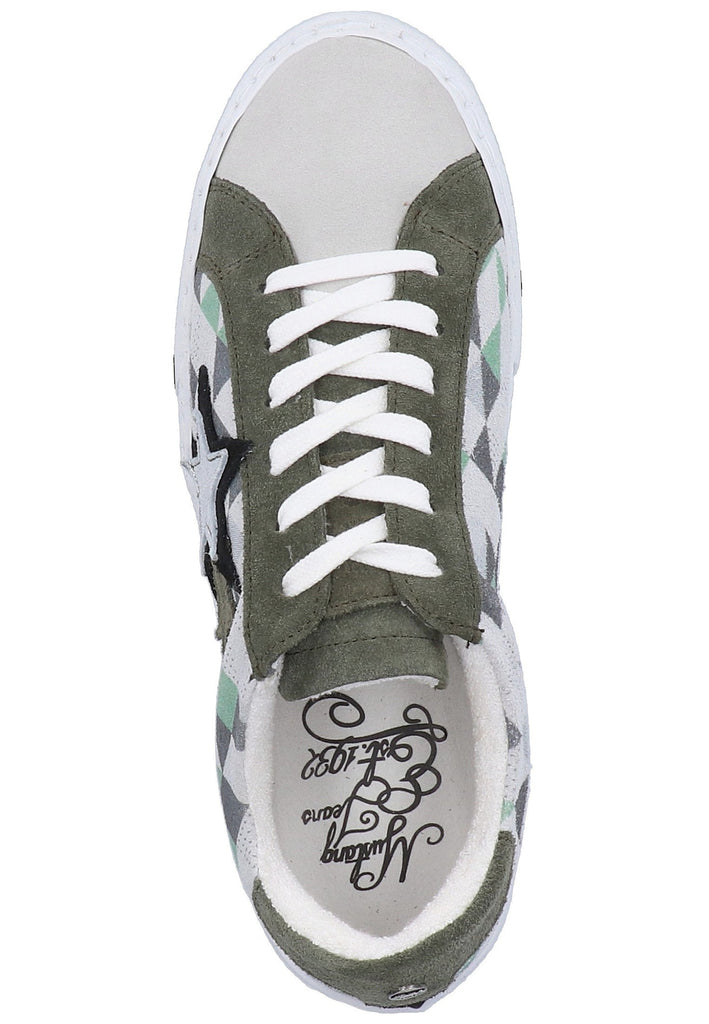 Mustang Sneaker Leder Weiß/Grün - surf4shoes