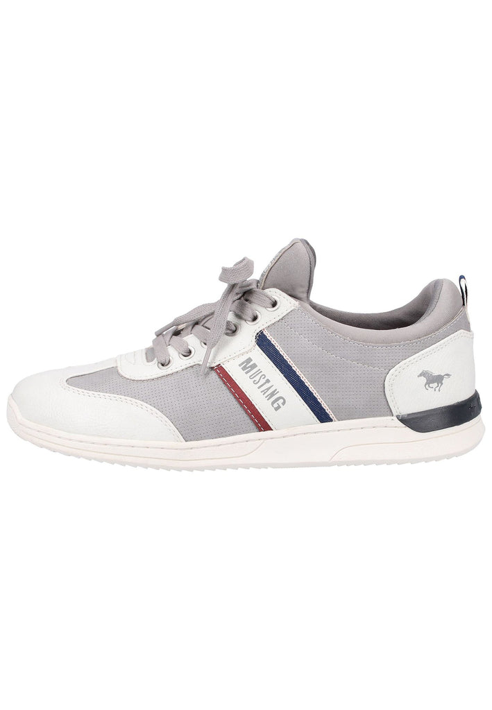 Mustang Sneaker Lederimitat/Textil Weiß/Grau - surf4shoes