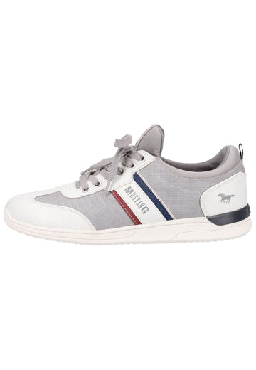 Mustang Sneaker Lederimitat/Textil Weiß/Grau - surf4shoes