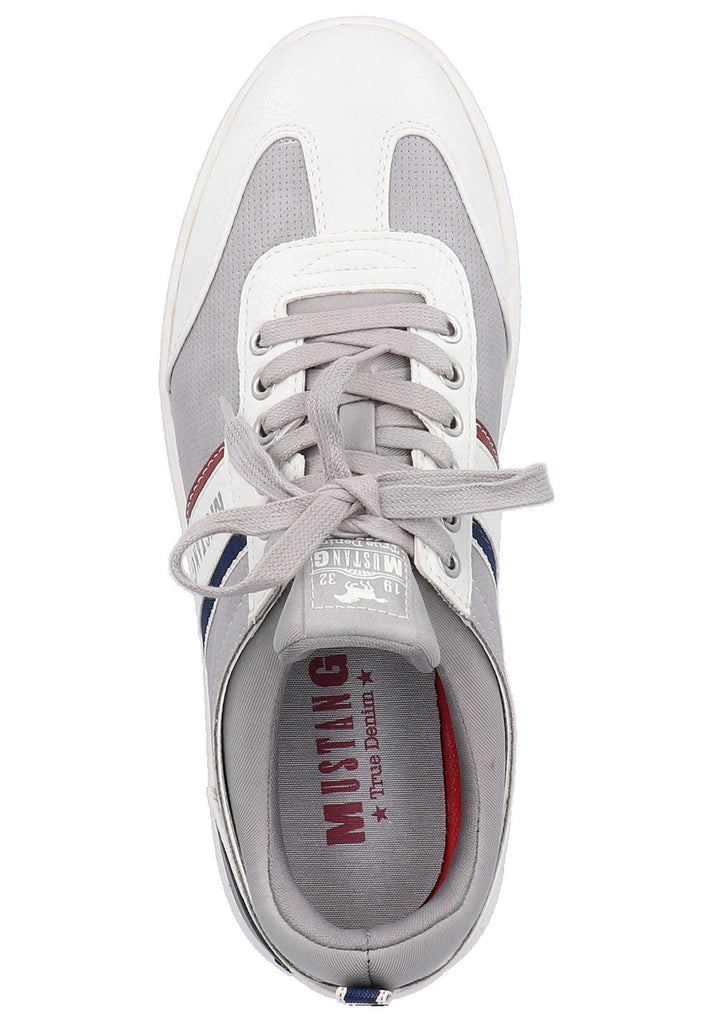 Mustang Sneaker Lederimitat/Textil Weiß/Grau - surf4shoes
