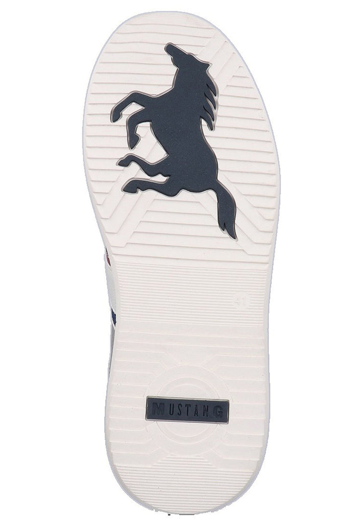 Mustang Sneaker Lederimitat/Textil Weiß/Grau - surf4shoes