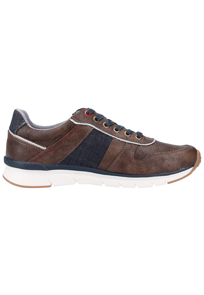 Mustang Sneaker Lederimitat/Textil Dunkelbraun - surf4shoes