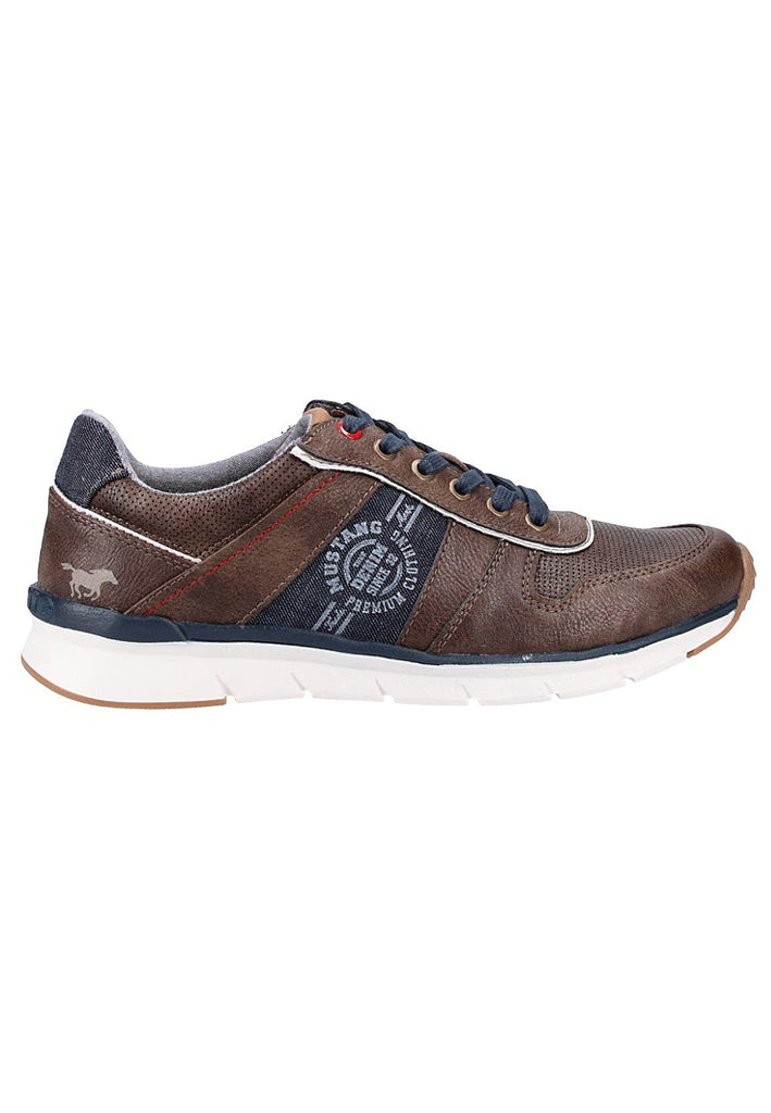 Mustang Sneaker Lederimitat/Textil Dunkelbraun - surf4shoes