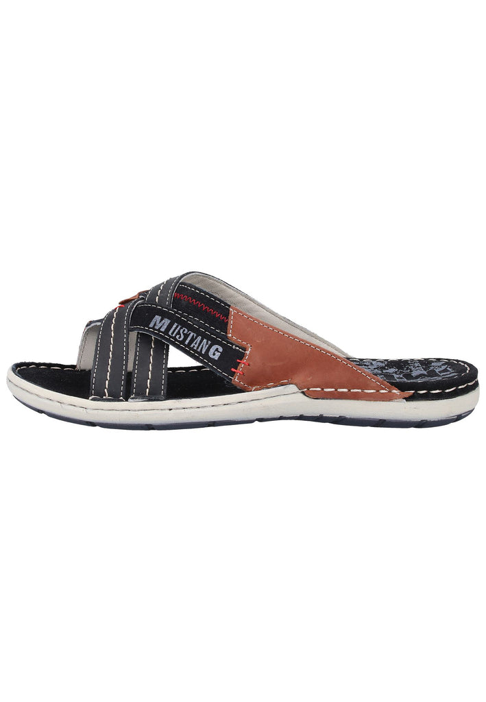 Mustang Pantoletten Leder Navy - surf4shoes