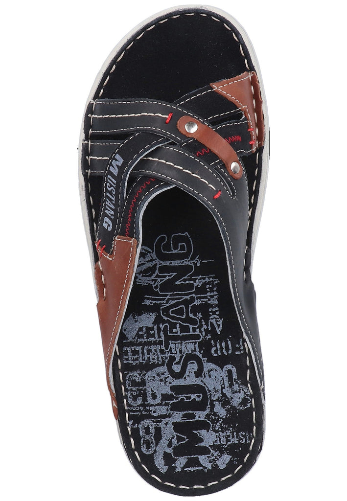 Mustang Pantoletten Leder Navy - surf4shoes