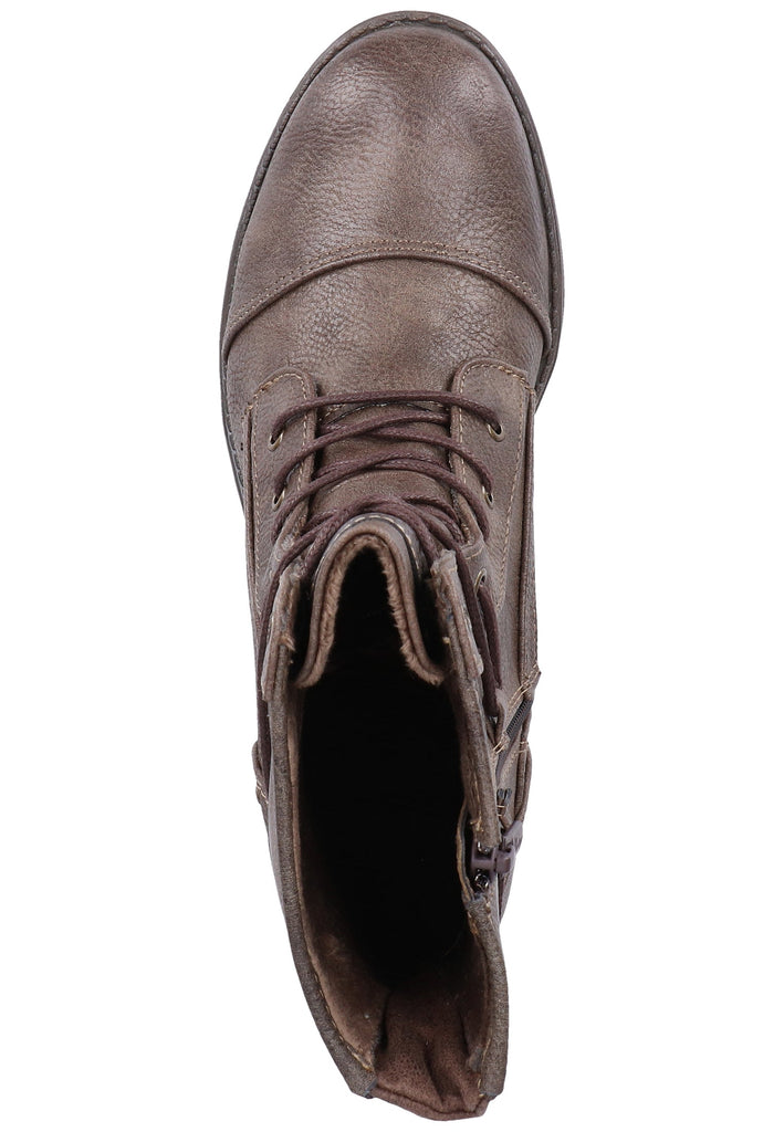 Mustang Stiefelette Lederimitat Kaffee Warmfutter - surf4shoes