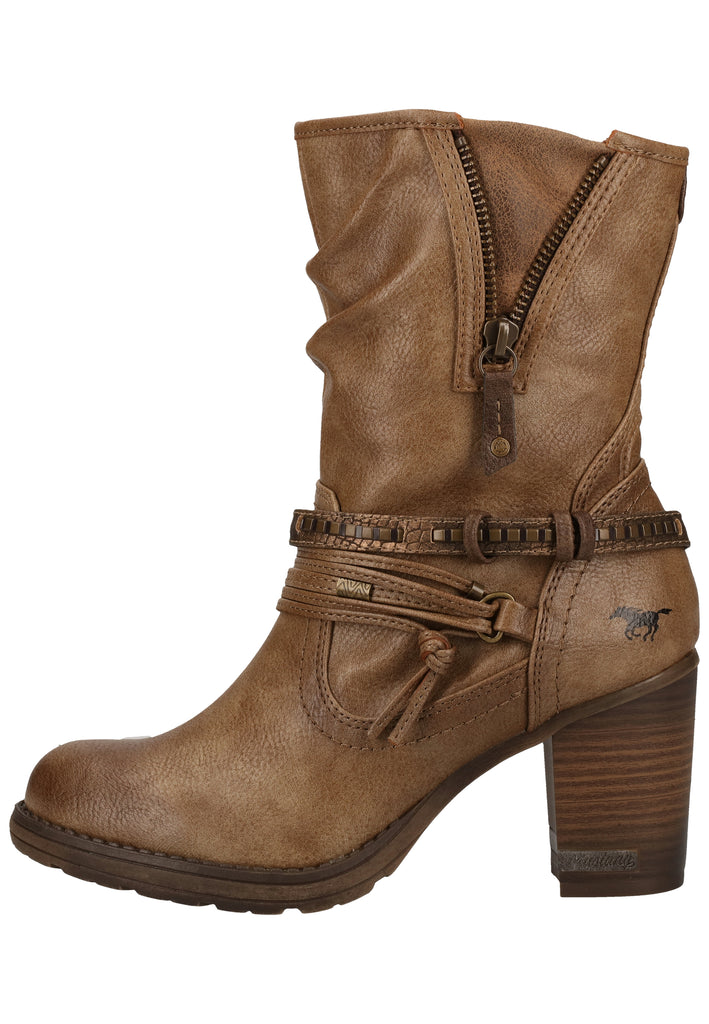 Mustang Stiefelette Lederimitat/Textil Braun Warmfutter - surf4shoes