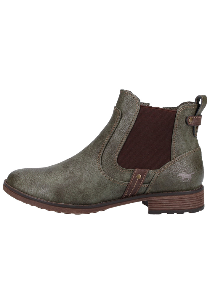 Mustang Stiefelette Lederimitat Oliv - surf4shoes