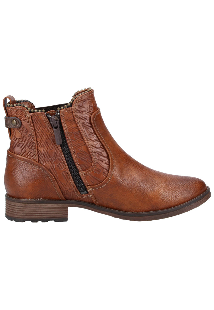 Mustang Stiefelette Lederimitat Cognac - surf4shoes