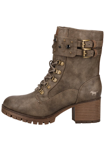 Mustang Stiefelette Lederimitat Braun Warmfutter - surf4shoes