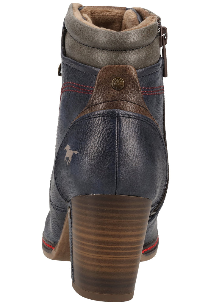 Mustang Stiefelette Lederimitat/Textil Navy Warmfutter - surf4shoes