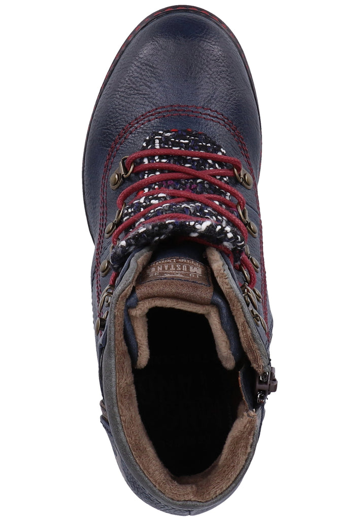 Mustang Stiefelette Lederimitat/Textil Navy Warmfutter - surf4shoes