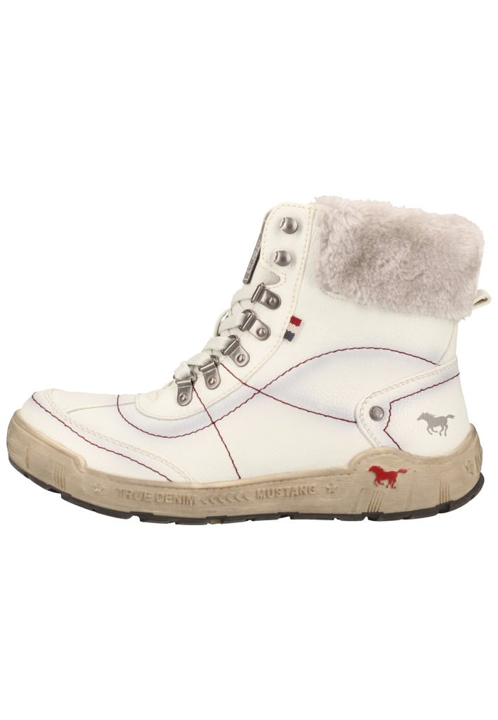 Mustang Stiefelette Lederimitat/Textil Hellgrau Warmfutter - surf4shoes
