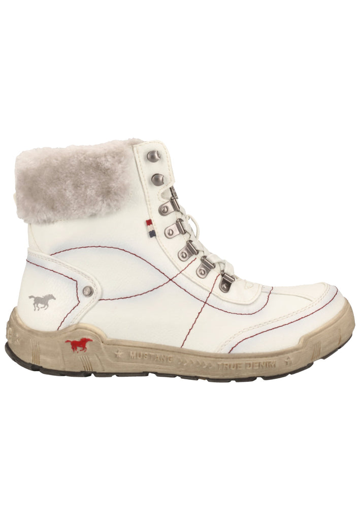 Mustang Stiefelette Lederimitat/Textil Hellgrau Warmfutter - surf4shoes