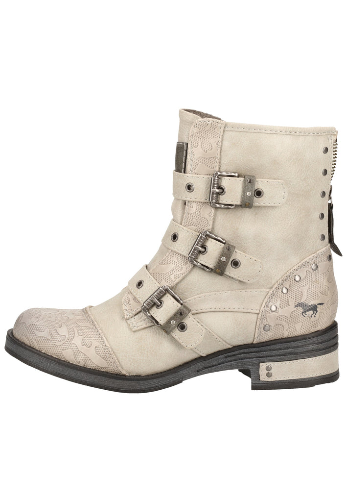 Mustang Stiefelette Lederimitat Hellgrau - surf4shoes