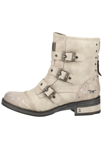 Mustang Stiefelette Lederimitat Hellgrau - surf4shoes