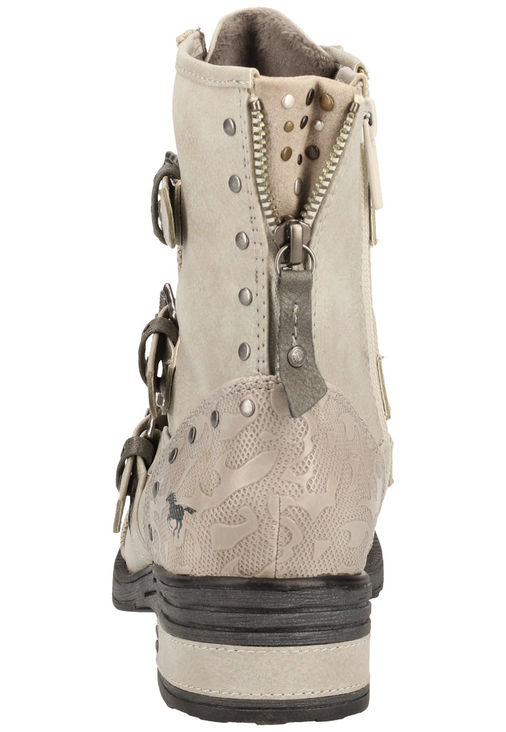 Mustang Stiefelette Lederimitat Hellgrau - surf4shoes