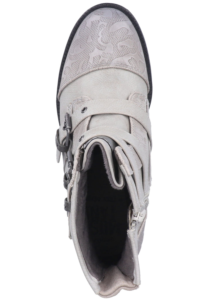 Mustang Stiefelette Lederimitat Hellgrau - surf4shoes