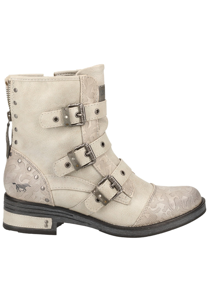 Mustang Stiefelette Lederimitat Hellgrau - surf4shoes