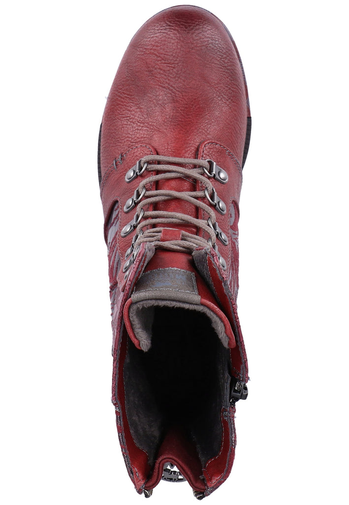 Mustang Stiefelette Lederimitat Rot - surf4shoes