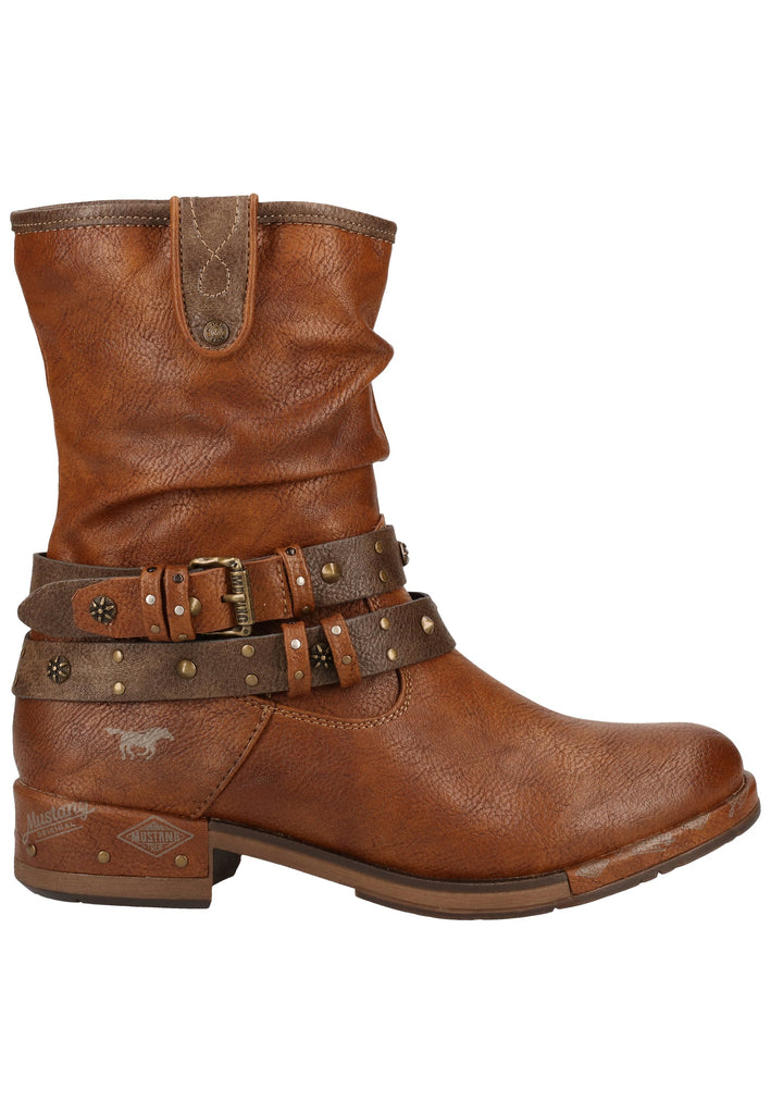 Mustang Stiefelette Lederimitat Kastanie Warmfutter - surf4shoes