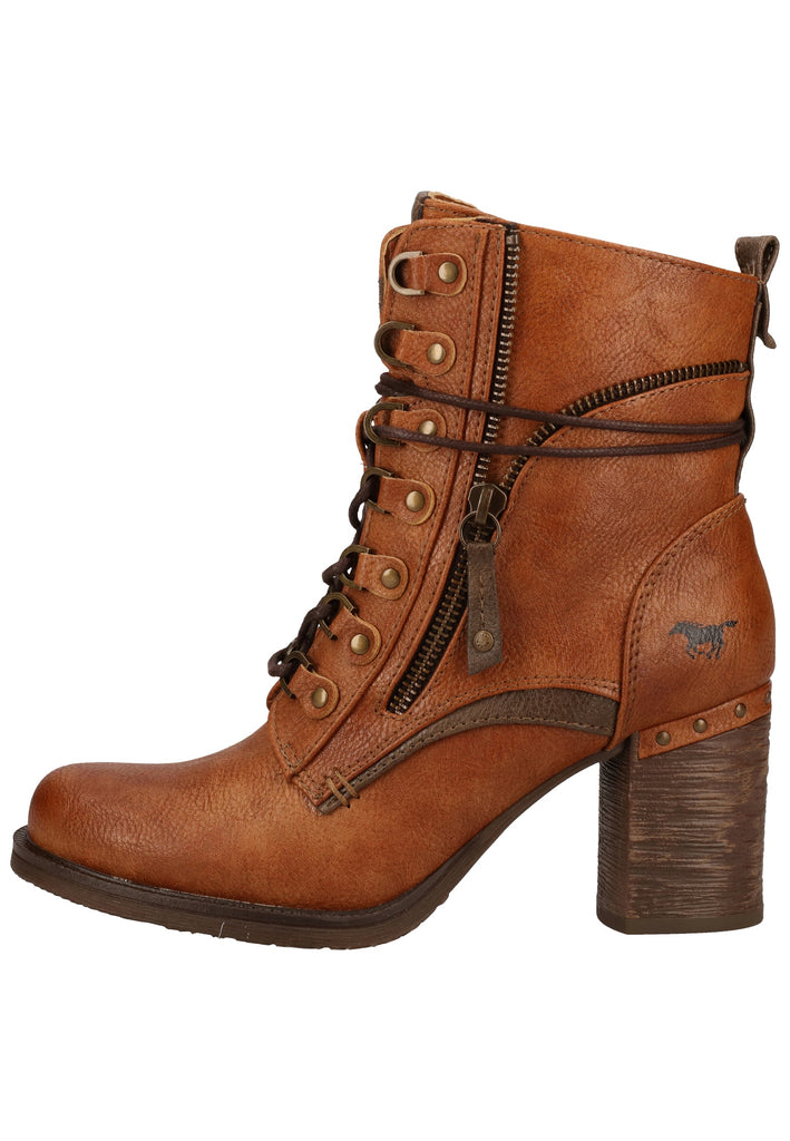 Mustang Stiefelette Lederimitat Cognac Warmfutter - surf4shoes