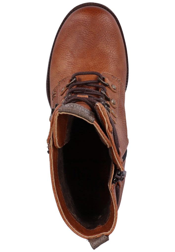 Mustang Stiefelette Lederimitat Cognac Warmfutter - surf4shoes